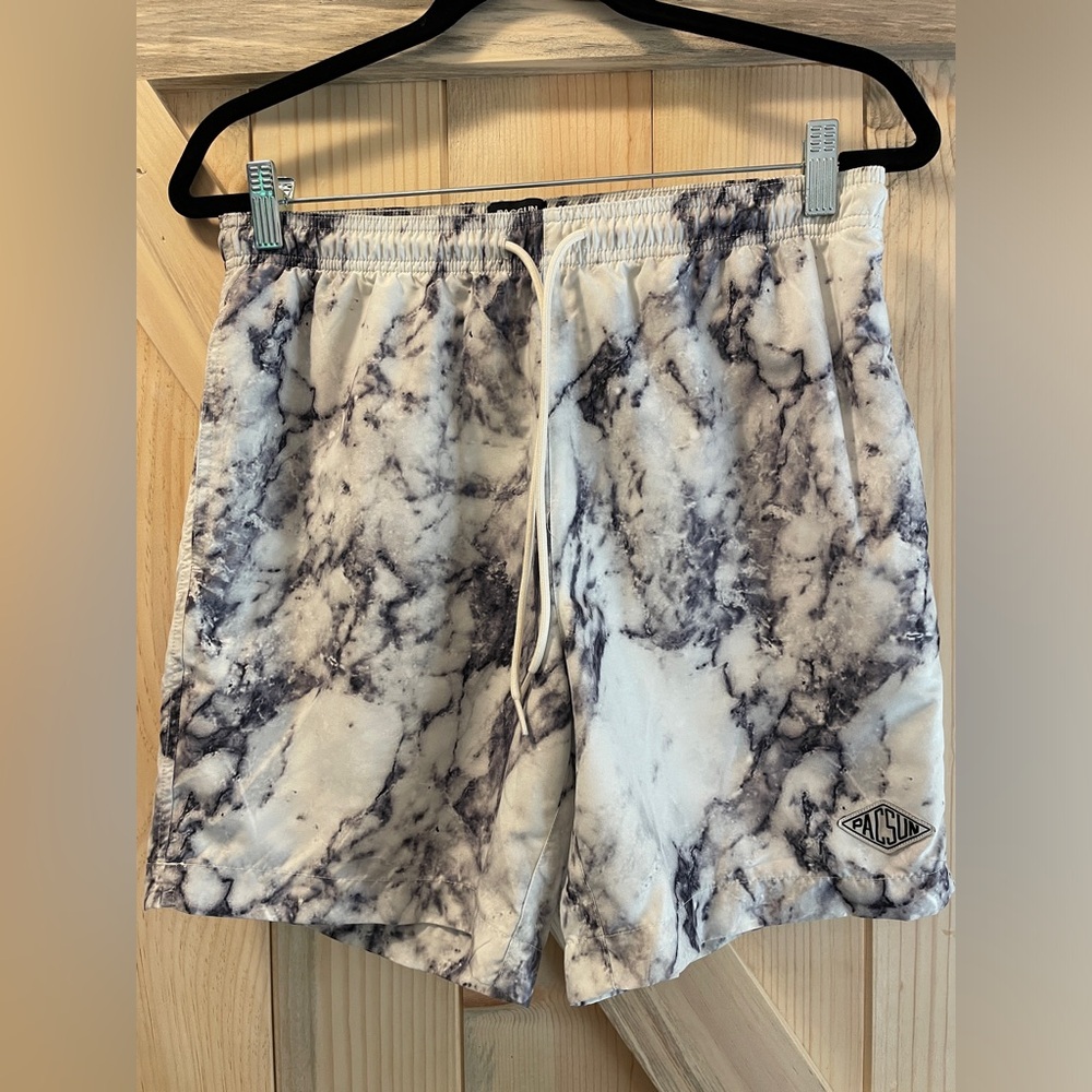 Men’s small marble swim trunks